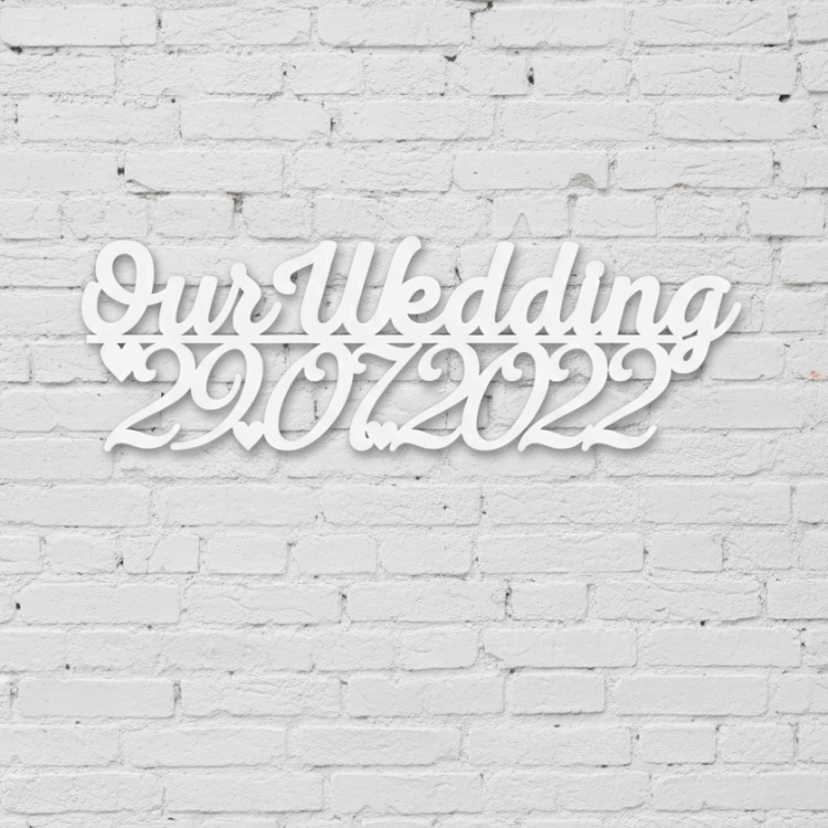 Весільний Напис з Дерева Our Wedding з Датою
