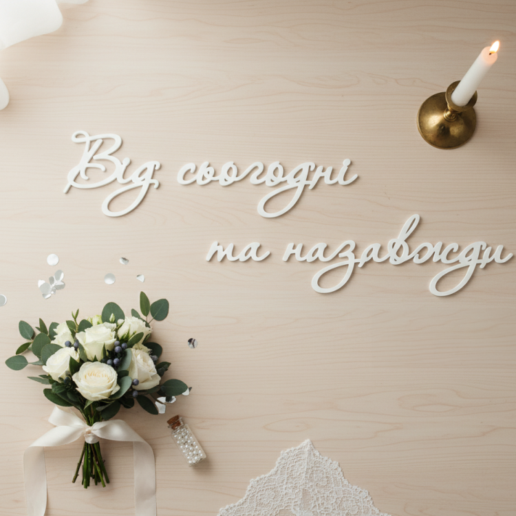 Напис з Дерева на Весілля Від Сьогодні і Назавжди