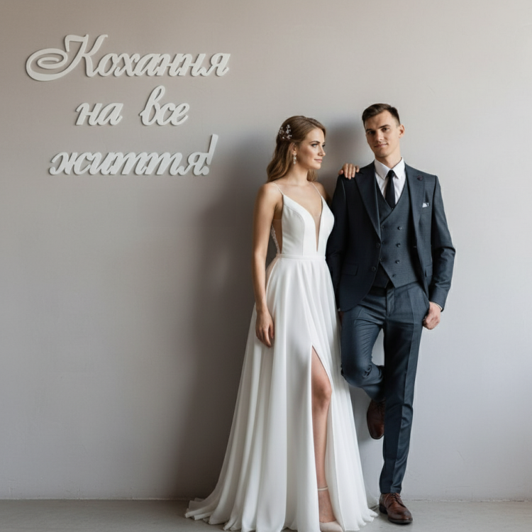 Напис з Дерева на Весілля Кохання на Все Життя