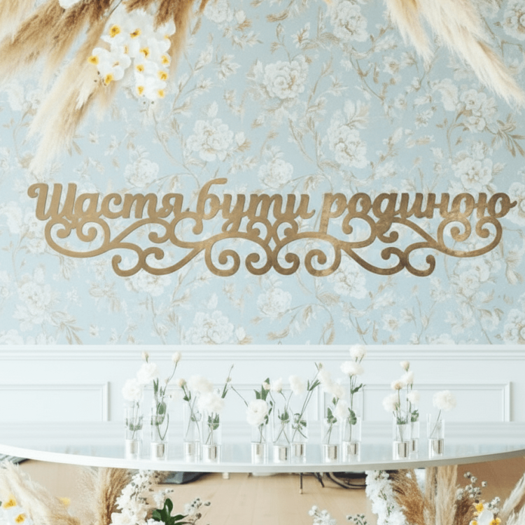 Надпись из Дерева на Свадьбу Счастье быть Семьей m39.com.ua Надпись из Дерева на Свадьбу Счастье быть Семьей