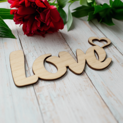  Свадебная Надпись Love с Сердцем из Дерева