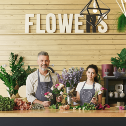 Декоративная Интерьерная Вывеска из Дерева Flowers