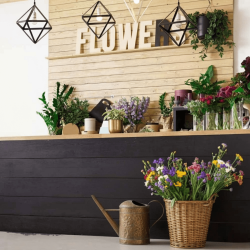 Декоративная Интерьерная Вывеска из Дерева Flowers