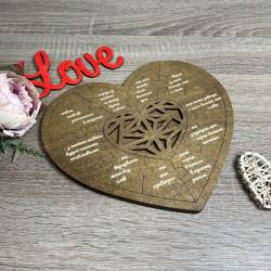 Ніжний подарунок на день закоханих з гравіюванням написів