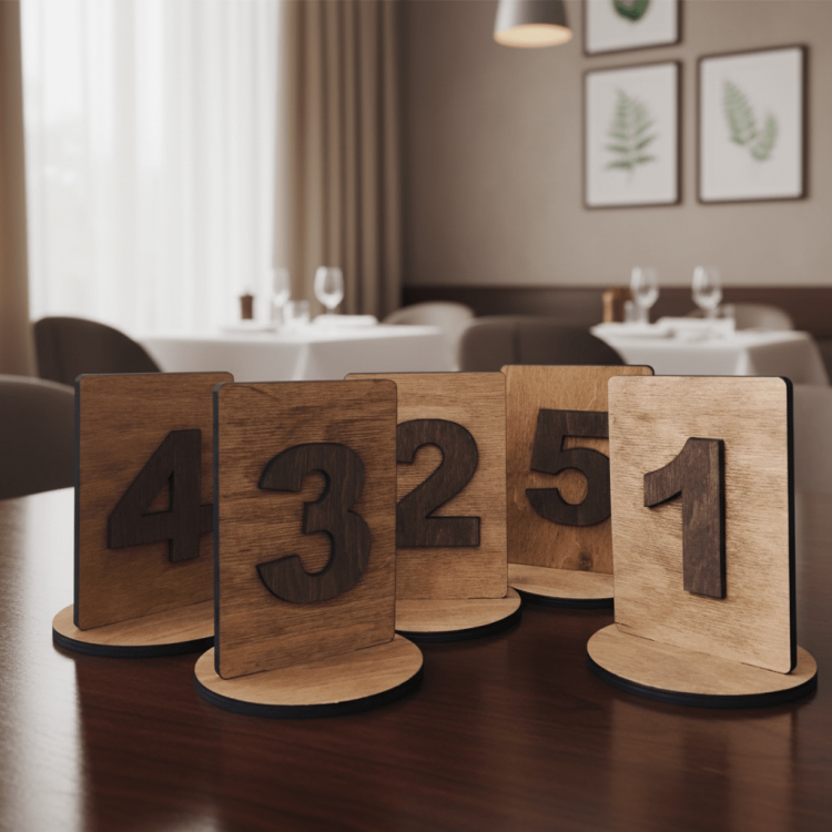 Номерки на Стіл з Дерева (Весільні)