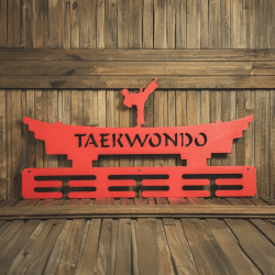 Медальница из дерева для бойцов "Taekwondo"