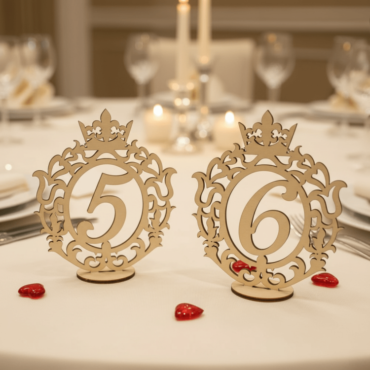 Номерки для Столів з Дерева на Весілля