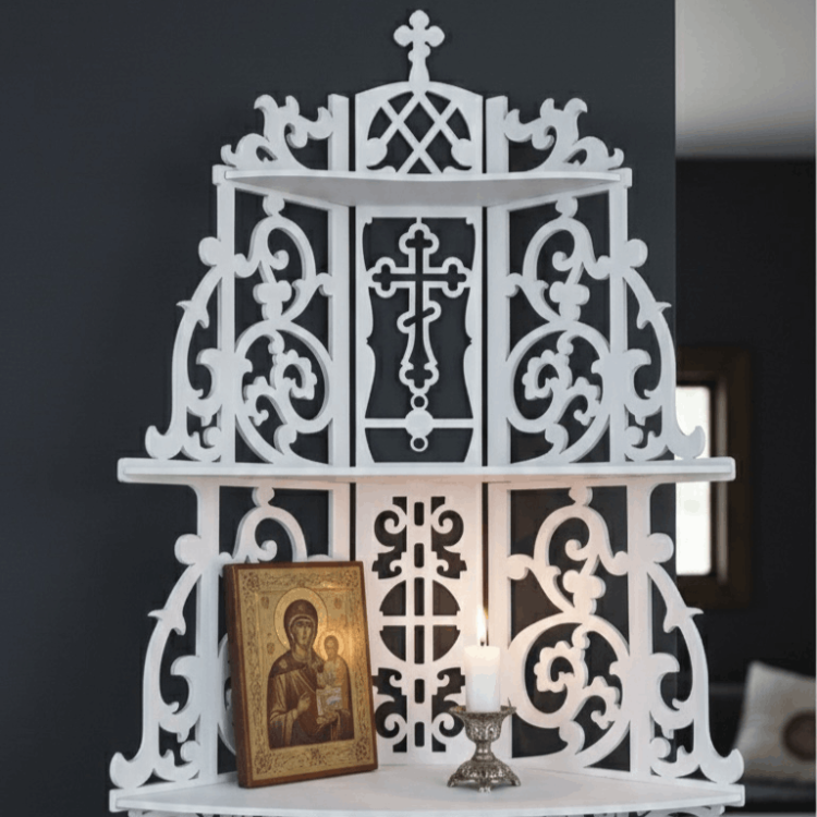 Настенная полочка для икон — домашний иконостас из дерева m39.com.ua Настенная полочка для икон — домашний иконостас из дерева