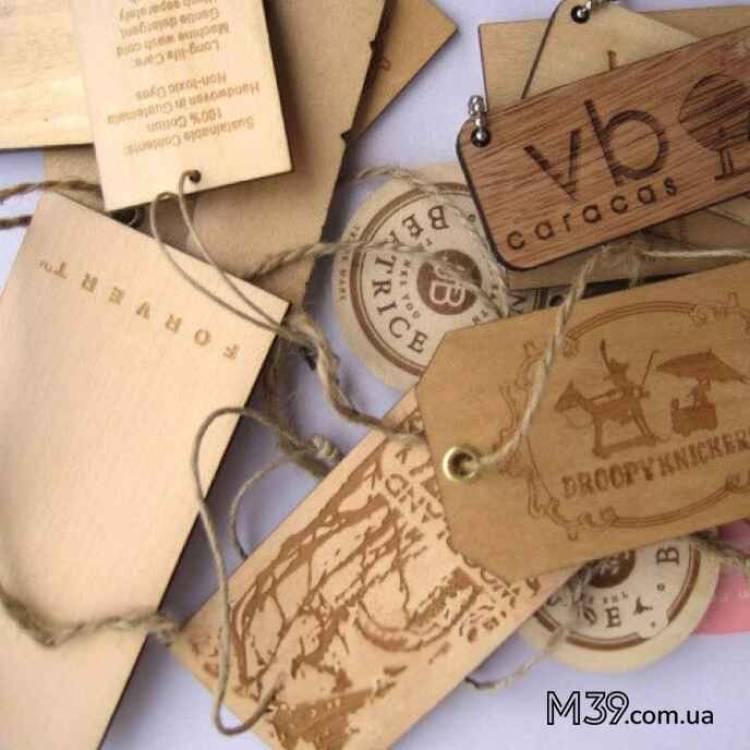 Бирки, ярлыки, нашивки, лейбы из Дерева с Гравировкой