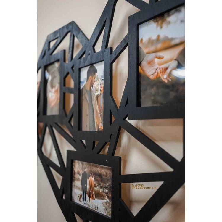 Фоторамка коллаж сердце полигональное геометрическое