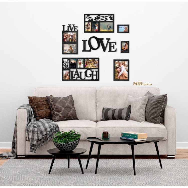 Фоторамка Live Laugh Love коллаж m39.com.ua Фоторамка Live Laugh Love коллаж