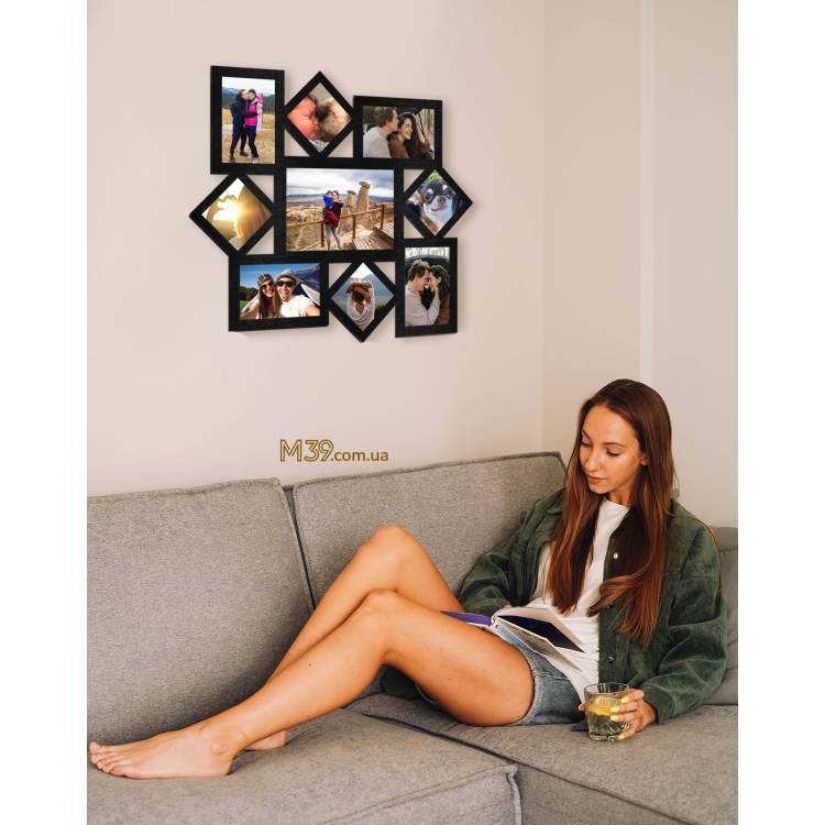 Фоторамка на 9 фото в минималистичном стиле m39.com.ua Фоторамка на 9 фото в минималистичном стиле