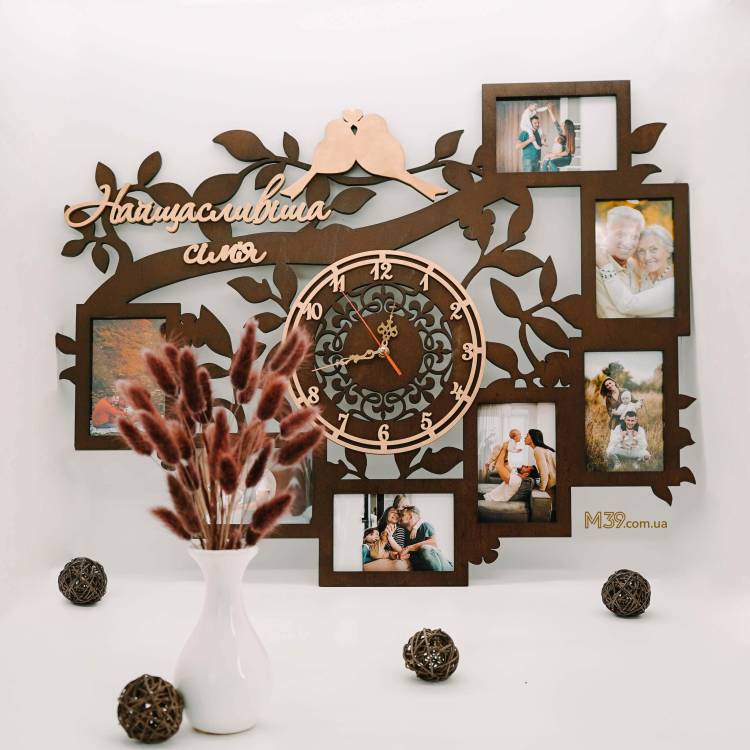 Рамка з годинником Найщасливіша Сім Рамка з годинником Найщасливіша Сім