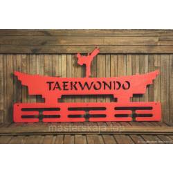 Медальница из дерева для бойцов "Taekwondo"