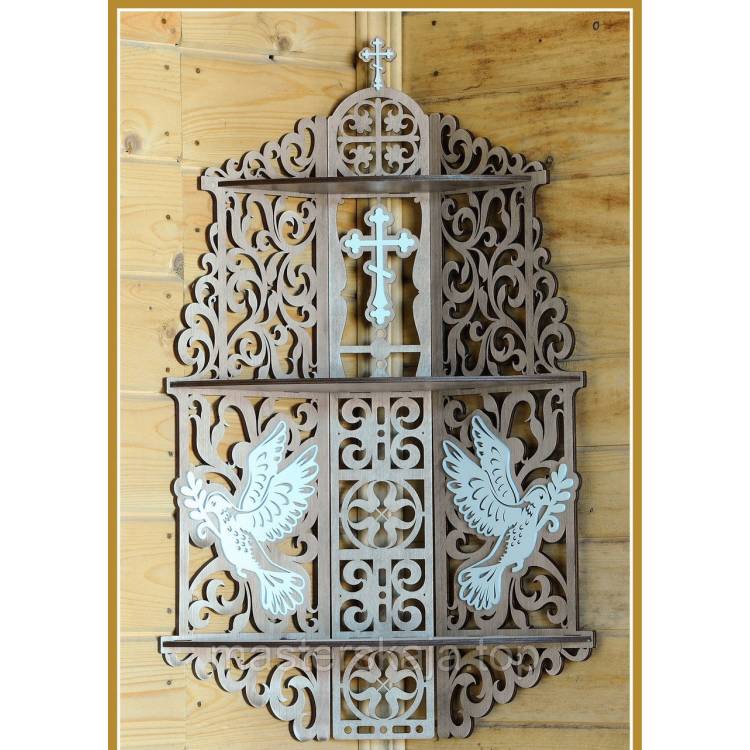 Іконостас домашній. Поличка кутова для ікон широка