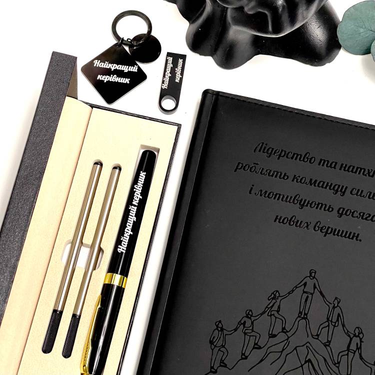 Подарочный набор для руководителя с индивидуальной гравировкой «Лучшему руководителю»