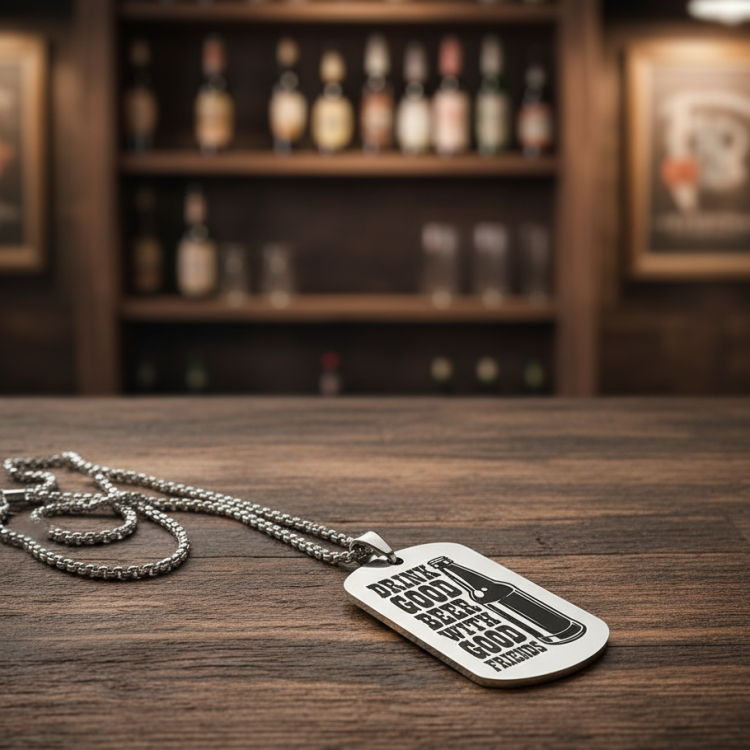 Жетон другу з персоналізованим гравіюванням drink beer...