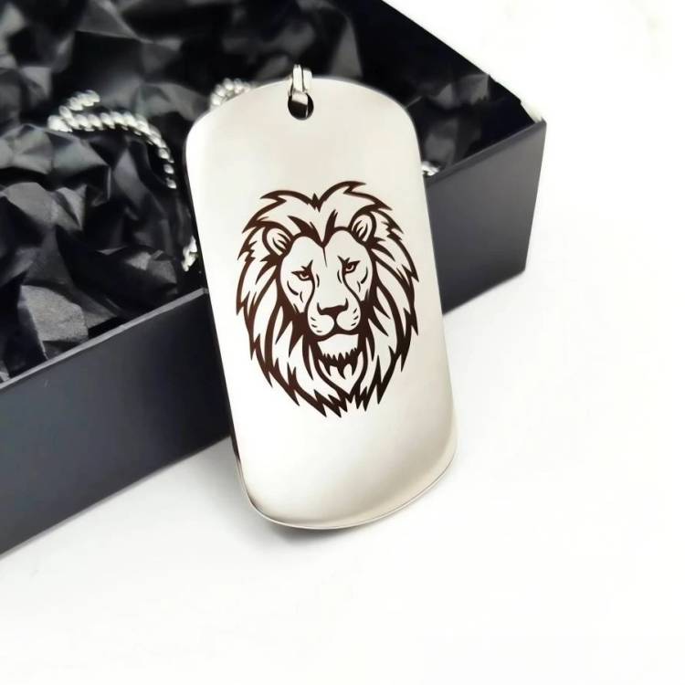 Жетон з нержавіючої сталі з гравіюванням Лев
