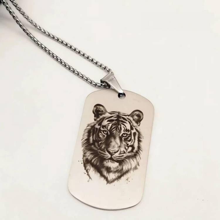 Жетон з нержавіючої сталі з гравіюванням Тигр