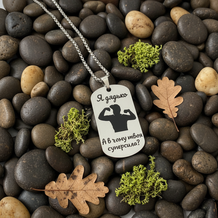 Жартівливий Подарунок для Дяді - Жетон "Я Дядько, а в Чому Твоя Суперсила?" з Гравіюванням