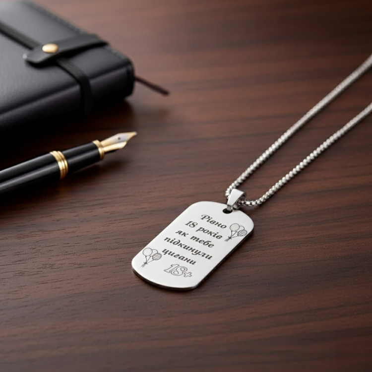 Жартівливий Подарунок Другу, Подрузі - Жетон "Рівно 18 років, як тебе підкинули цигани" з гравіюванням