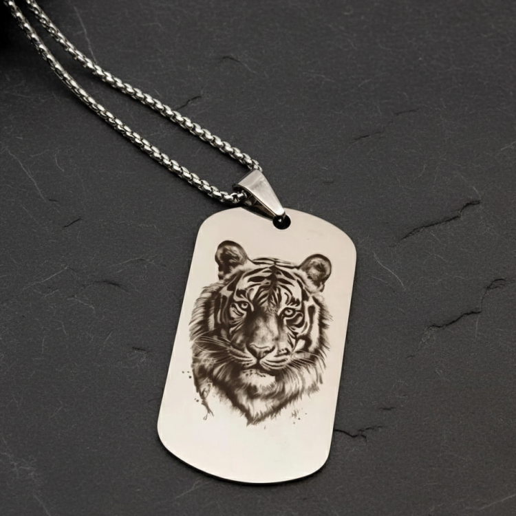 Жетон з нержавіючої сталі з гравіюванням Тигр