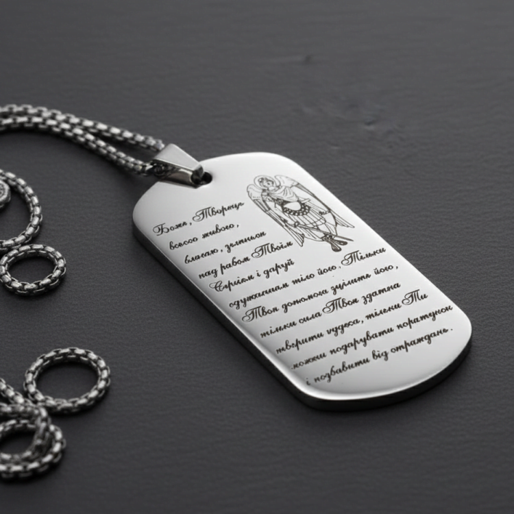 Жетон металевий з гравіюванням Молитва