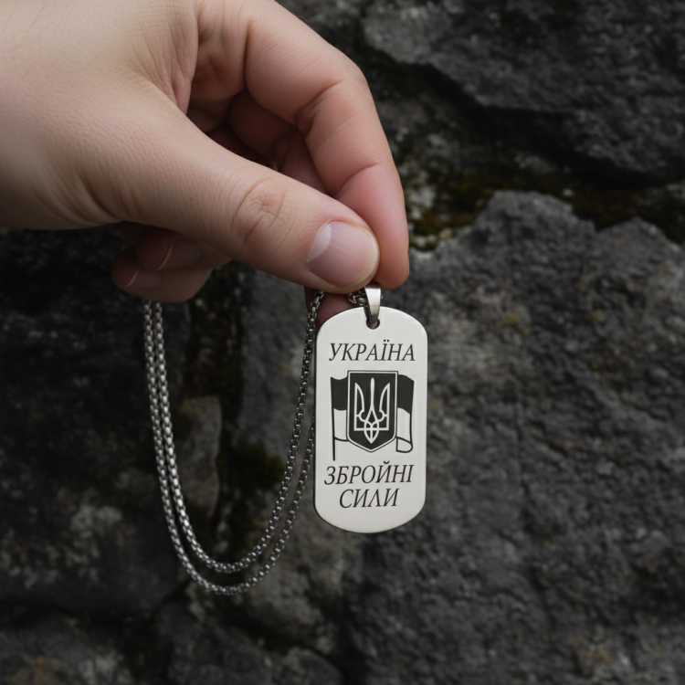 Патріотичний Подарунок Військовослужбовцю - Жетон з Гравіюванням Збройні Сили України