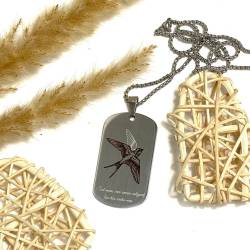 Армійський жетон з гравіюванням ластівки і написом "Sol meus, cum omnia caligant, lux tua orabio mea"