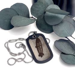 Армейский жетон с резинкой с фотогравировкой