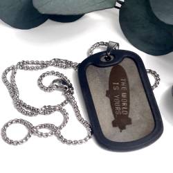 Армейский жетон с резинкой с фотогравировкой