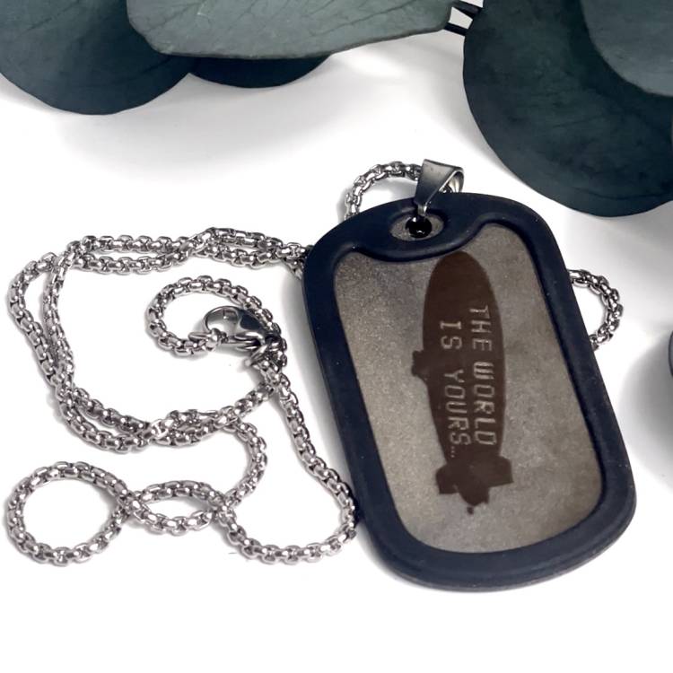 Армейский жетон с резинкой с фотогравировкой