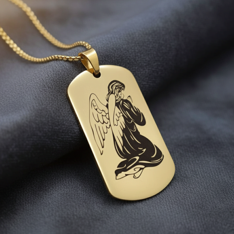 Жетон металевий з гравіюванням Янгол-охоронець