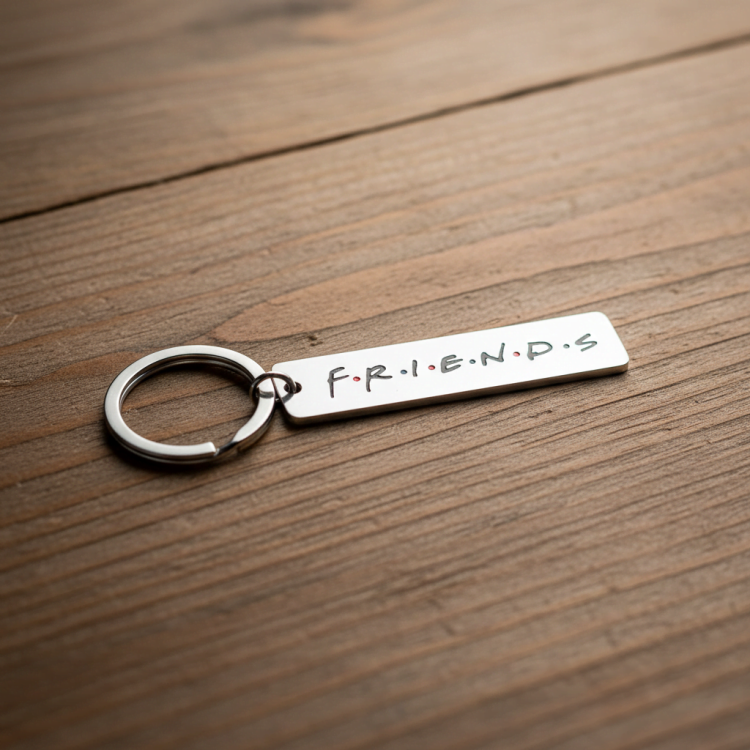 Подарок подруге, металлический брелок F R I E N D S