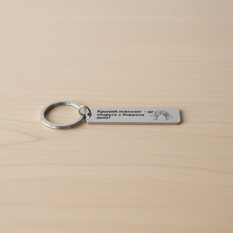 Подарок подруге, металлический брелок Лучший психолог – это ...