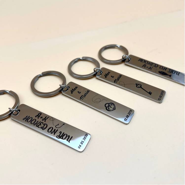 Парний Персоналізований Брелок Закоханим з лазерним гравіюванням