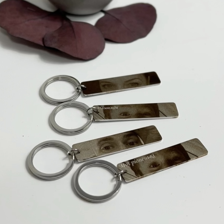 Сімейний Подарунок Рідним - Брелок з Гравіюванням Фото Очей Близьких