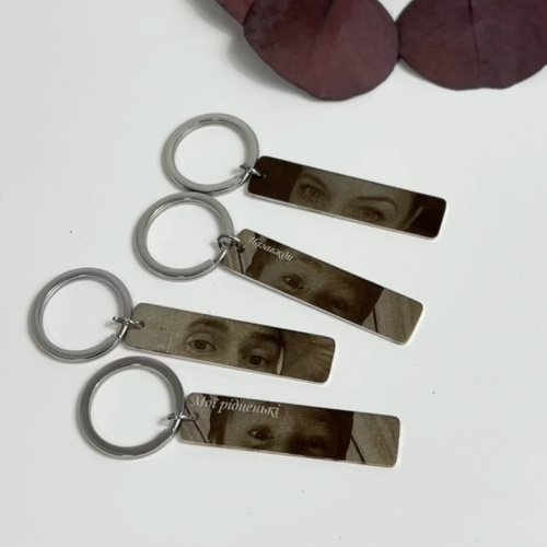 Сімейний Подарунок Рідним - Брелок з Гравіюванням Фото Очей Близьких