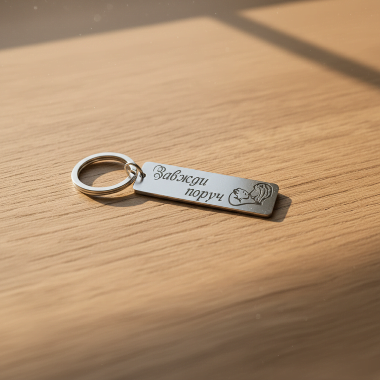 Брелок для ключів з персоналізованим гравіюванням Завжди поруч m39.com.ua Брелок для ключів з персоналізованим гравіюванням Завжди поруч