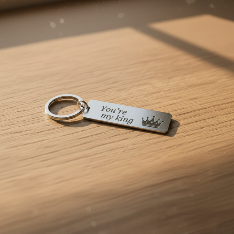 Подарок парню ,брелок для ключей с персонализированной гравировкой You`re My King