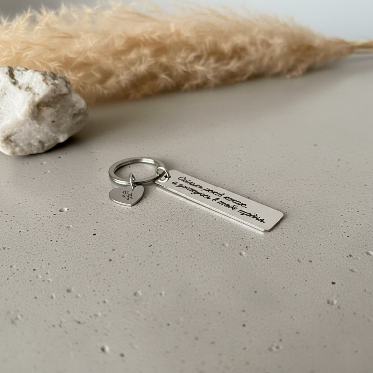 Подарок девушке, металлический брелок Сколько тебя люблю