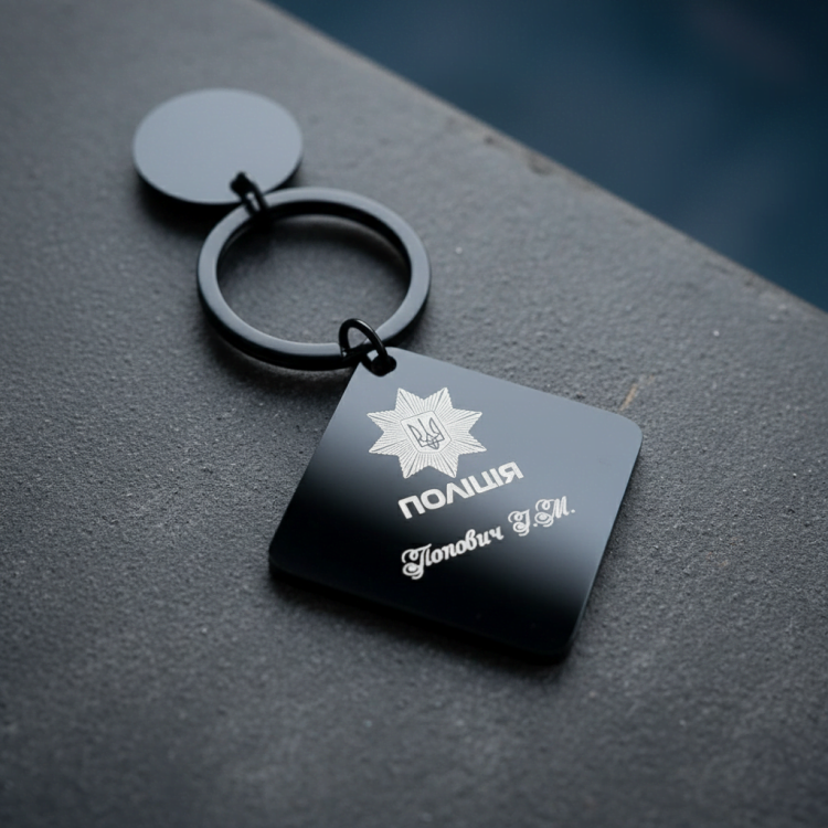 Символічний Подарунок Поліцейському - Брелок з Іменним Гравіюванням