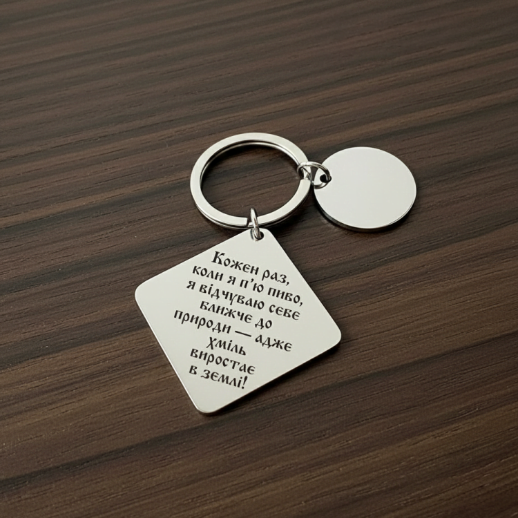 Прикольний Подарунок Пиволюбу - Брелок "Пиво - Сила Землі" з Індивідуальним Написом m39.com.ua Прикольний Подарунок Пиволюбу - Брелок "Пиво - Сила Землі" з Індивідуальним Написом