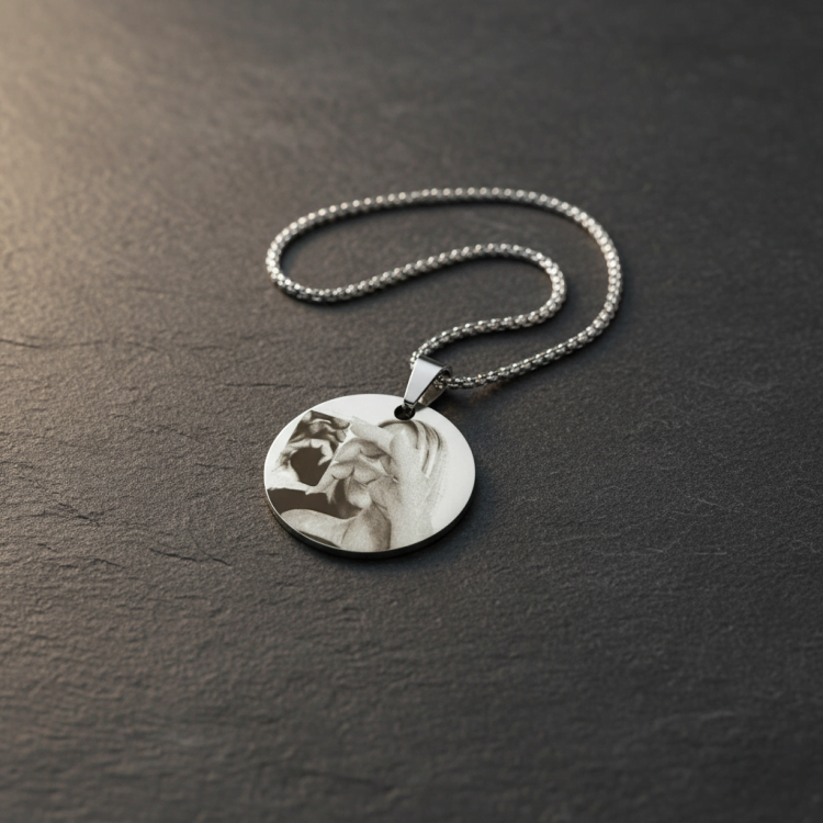 Підвіска кругла з гравіюванням вашого фото