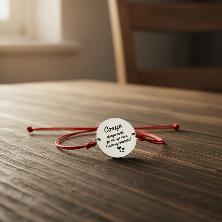 Прикраса на руку - Фенічка з персоналізованим гравіюванням