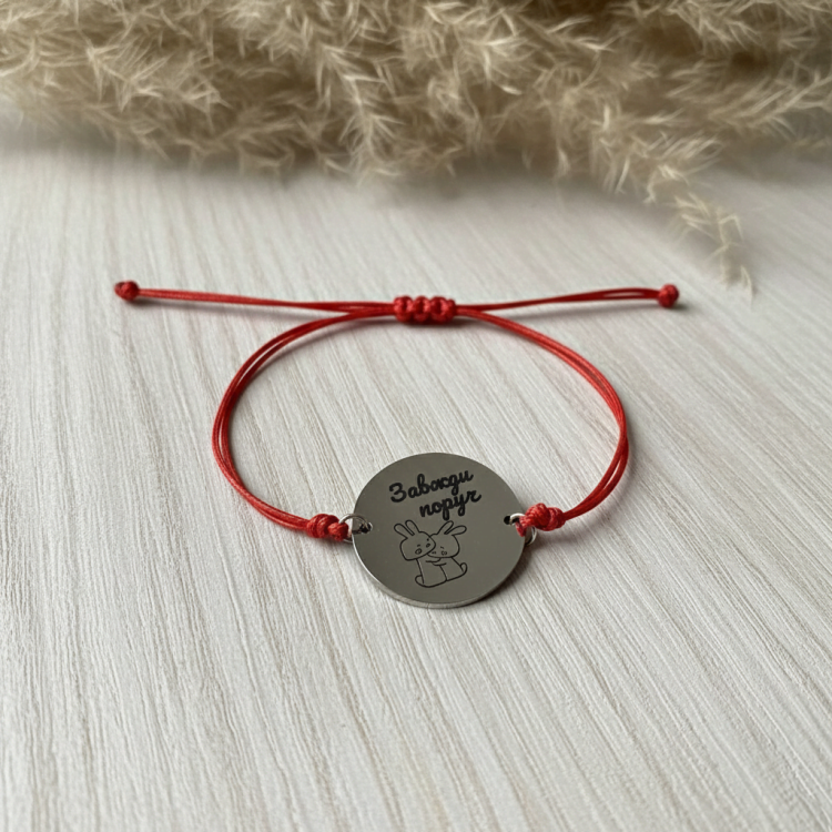 Подарунок дівчині Завжди поруч фенечка з персоналізованим гравіюванням m39.com.ua Подарунок дівчині Завжди поруч фенечка з персоналізованим гравіюванням