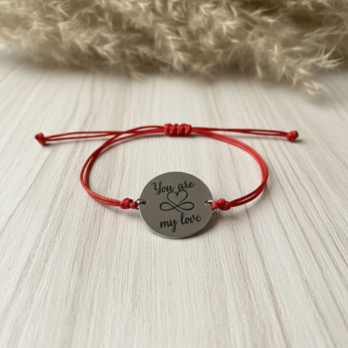 Подарок жене You are my love фенечка с персонализированной гравировкой