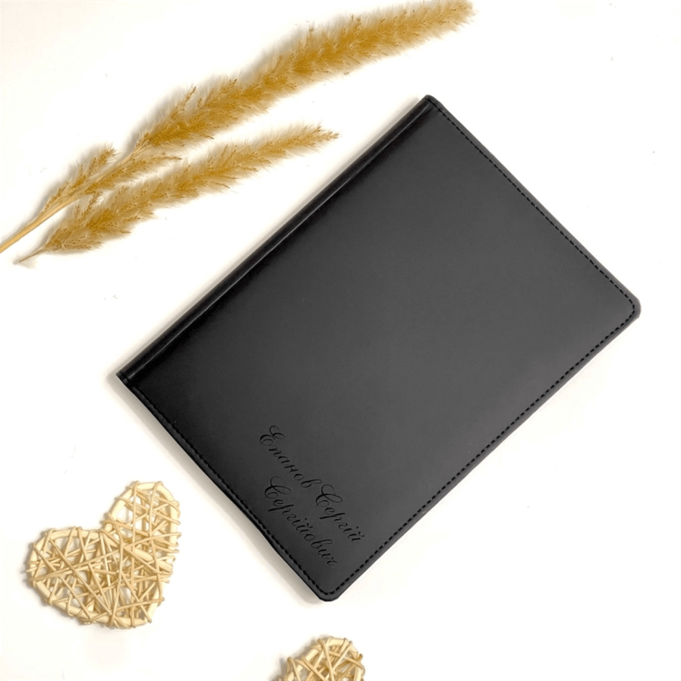 Блокнот-ежедневник с именной гравировкой, чёрный — планер, записник