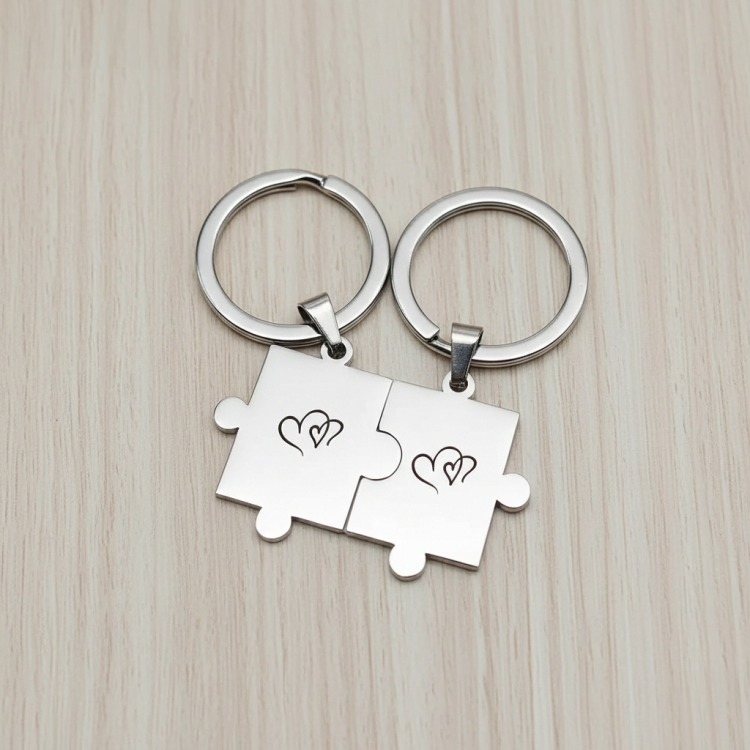 Подарунок Закоханим - Парний Брелок Пазл з Романтичним Гравіюванням m39.com.ua Подарунок Закоханим - Парний Брелок Пазл з Романтичним Гравіюванням