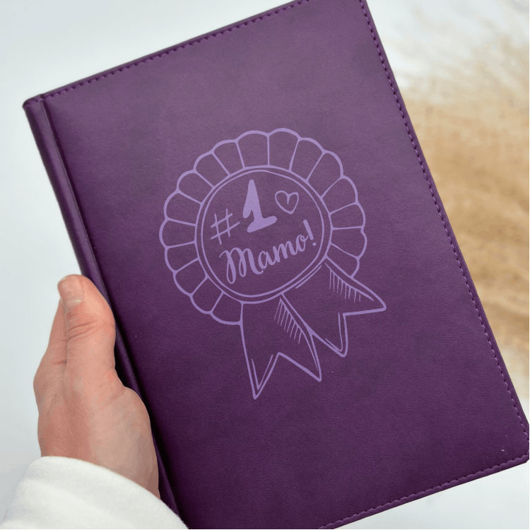 Подарунок татові - Блокнот з індивідуальним написом фіолетовий